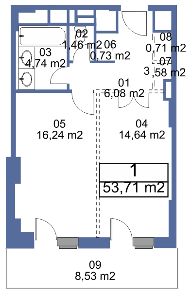 ЖК Маяк - 2-комнатная квартира