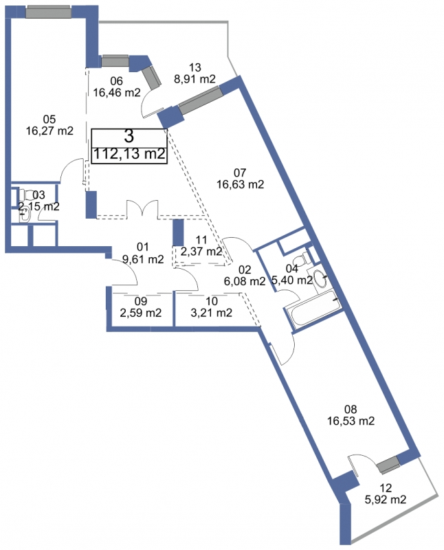 ЖК Легендарный Квартал на Березовой  аллее - 1-комнатная квартира (Студия)