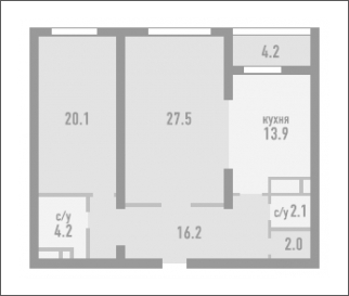 ЖК Розмарин - 2-комнатная квартира