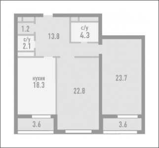 ЖК VESNA - 1-комнатная квартира (Студия)
