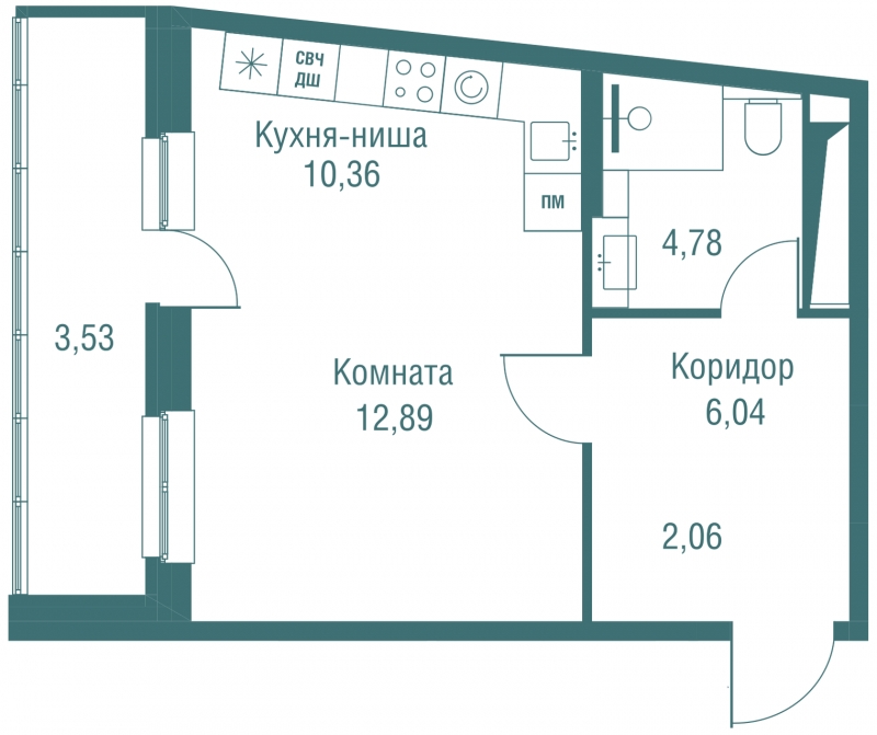 ЖК VESNA - 1-комнатная квартира